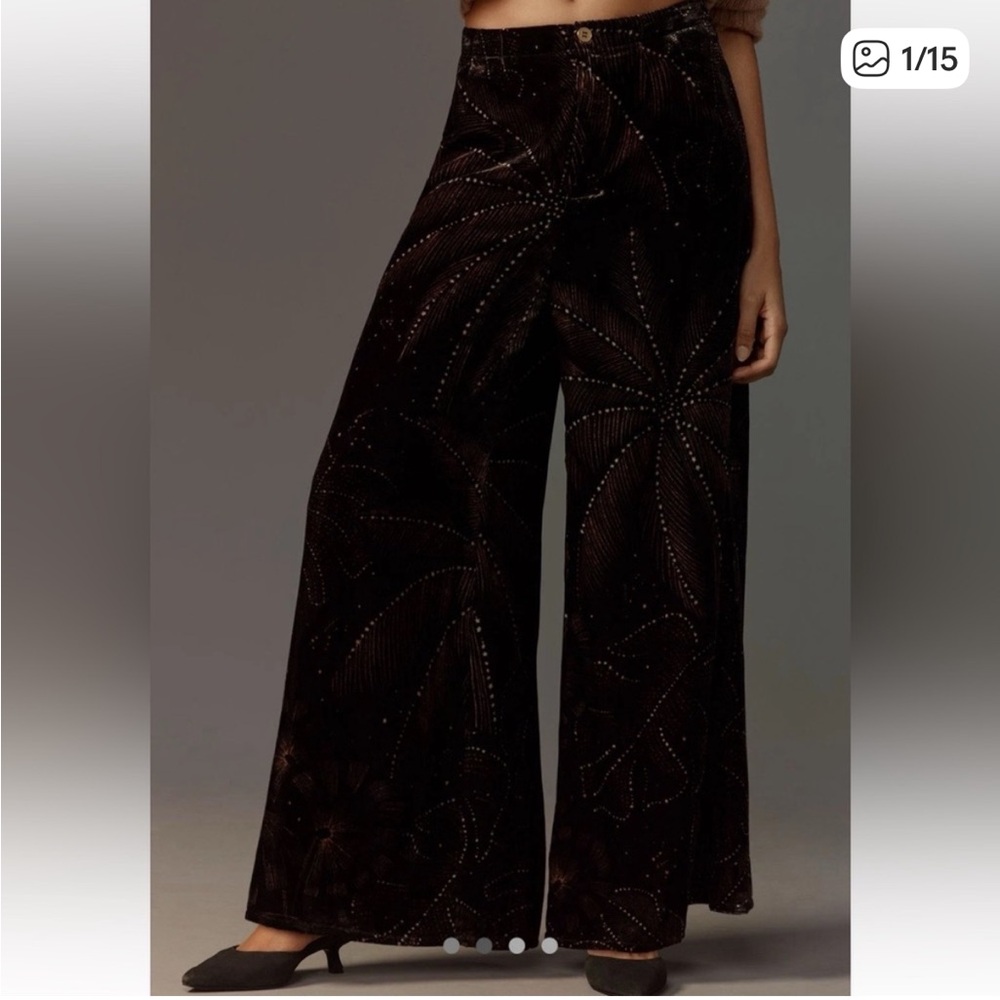 NWT Farm Rio Black Velvet Pants